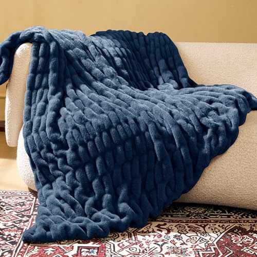 Blunique Faux Rabbit Fur Throw Blanket