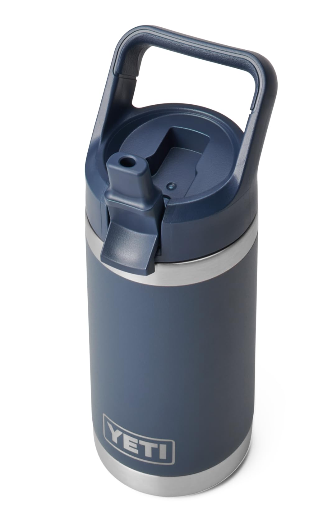 YETI Rambler Jr Kids Bottle, Vacuum Insulated Stainless Steel Bottle with Straw Cap, Navy, 12 oz (355 ml)