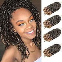 4 pack spring twist crochet braiding hair Ombre Colors Synthetic Hair Extensions T27