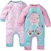 Gerber Baby-Girls Newborn 2 Pack Coverall, Zebra, 18 Months