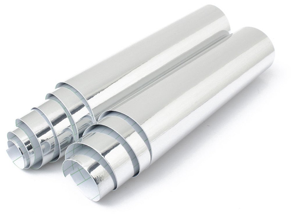 self-Adhesive Mirror-Like Reflective Chrome Silver Vinyl Wrap Sticker Decal Film Sheet 60cm by 200cm