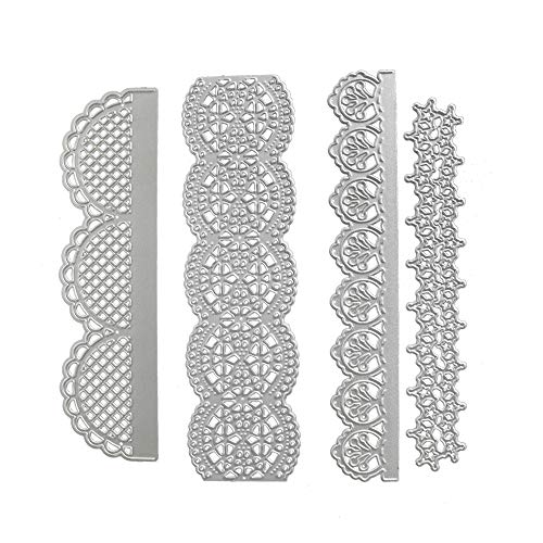 Multibey 4 Packs Embossing Scrapbooking Cutting Dies Stencil Stamp DIY Crafts Template 3D Effect Card Paper Making Supplies Set(Lace Shaped) - Thumbnail 7