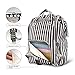 Hafmall Diaper Bag Backpack Waterproof Multi-Function Travel Bags, Large Capacity and Durable Backpack with Stroller Straps (Black & White Stripes)