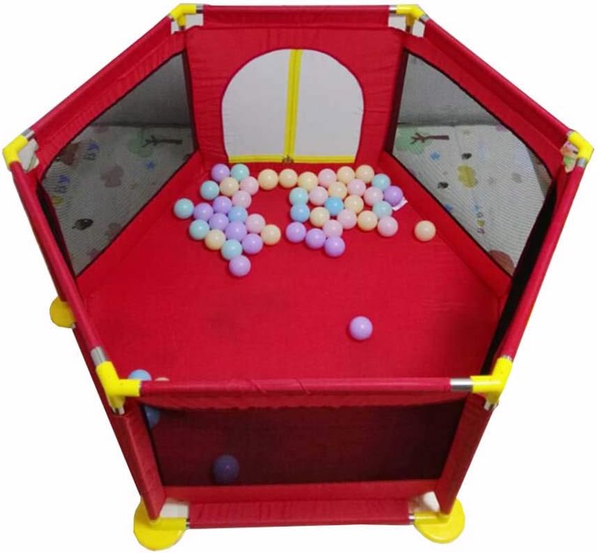 RFJJAL Indoors Baby Playpen Portable Toddler Playard Anti-fall Kids Fence 6 Panel