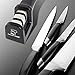 PriorityChef Kitchen Knife Sharpener, 2 Stage Sharpening System for Straight Edge Knives, Black
