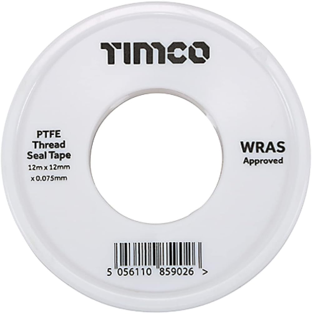 TIMCO PTFE Thread Seal Tape 12m x 12mm 2 Rolls Plumbing Tape