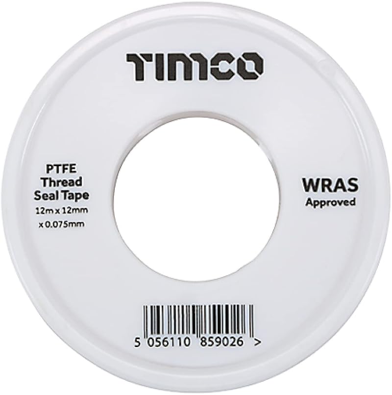 TIMCO PTFE Thread Seal Tape 12m x 12mm 2 Rolls Plumbing Tape