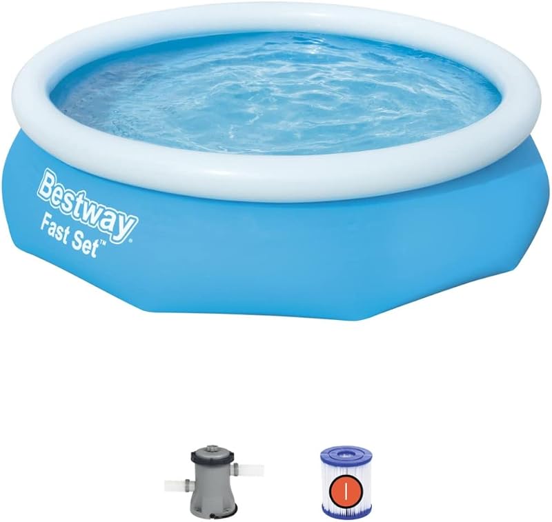 Bestway 57270 Round Kids Inflatable Paddling Pool 10 ft with Filter Pump