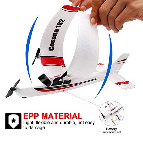 RC Plane, 2.4Ghz 2 Channel Remote Control Airplane Ready To Fly, Durable EPP Foam RC Aircraft Builted in 6-Axis Gyro, Supper Fun Light Weight Easy Fly Remote Control Plane for Kids Boys Adult Beginner