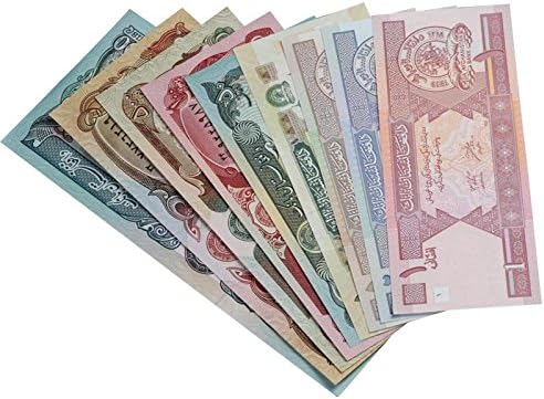 Nice1159 9 pcs Set Afghanistan Banknotes: 1+2+5+10+50+100+500+1000+10000 Afghanis, UNC - Rare for Collectors (Only 1 Set Left)