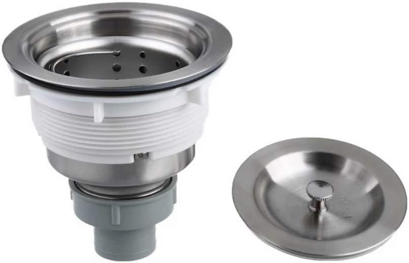 Waste Outlet For Bowl Backwash Sink Hair Strainer Deep Waste with Basket Long Thread 36mm, Silver