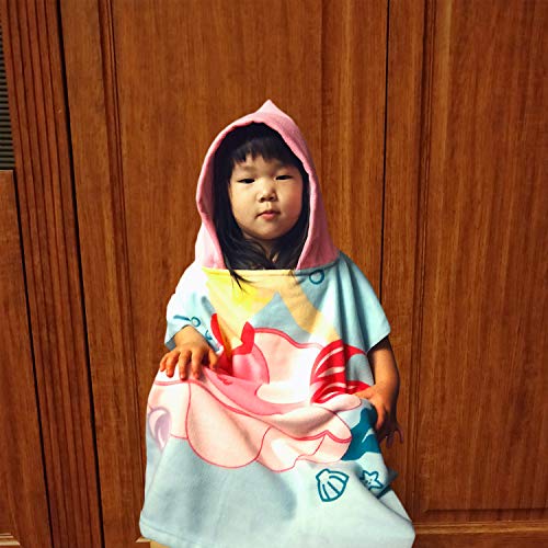NovForth Kids Hooded Beach Towel for 1-6 Years Girls Baby Toddler,Use for Bath,Swimming,Pool and Beach Holiday,Soft Microfiber Strong Absorbent - Thumbnail 4