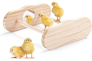 DORAKITTEN Wooden Chick Perch, Chick Stand Training Perch, Wood Chicken Roosting Bar for Entertainment, Chick Jungle Gym Perch Toy for Coop & Brooder