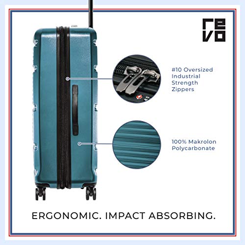 REVO Arro Hardside Expandable Luggage with Spinner Wheels, Made in USA