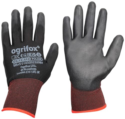 Ogrifox OX-Poliur_Bb8 OX.12.442 Lot de 240 gants de protection Noir/noir 8 tailles