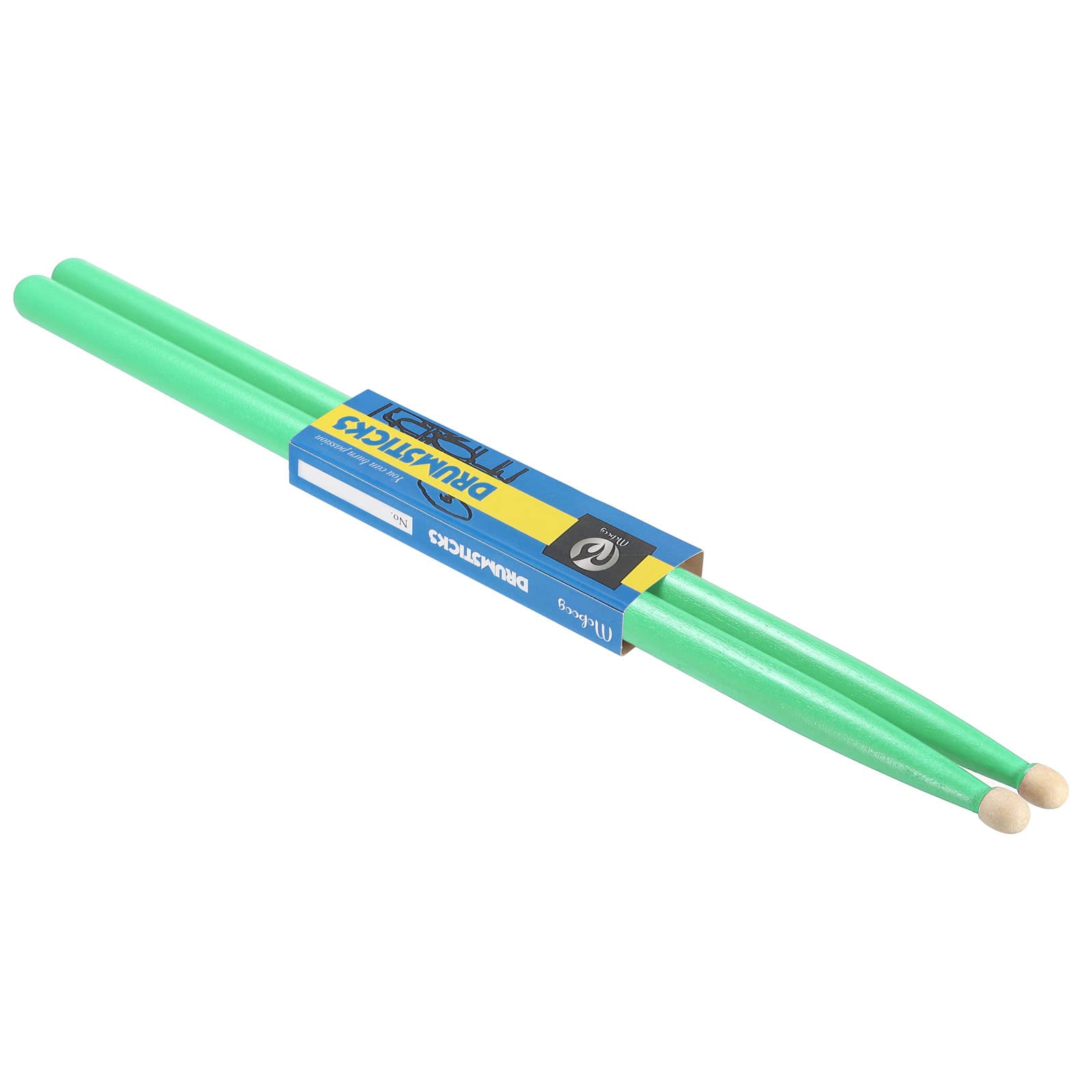 PATIKIL Maple Wood Drumstick Anti Slip Drum Stick 5A Green 1 Pair for Drumming Musical Instrument Percussion