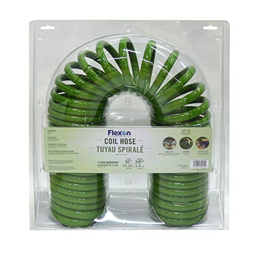 Flexon CH5850 Coil Garden Hose, 50ft, Green MustHaves at Home