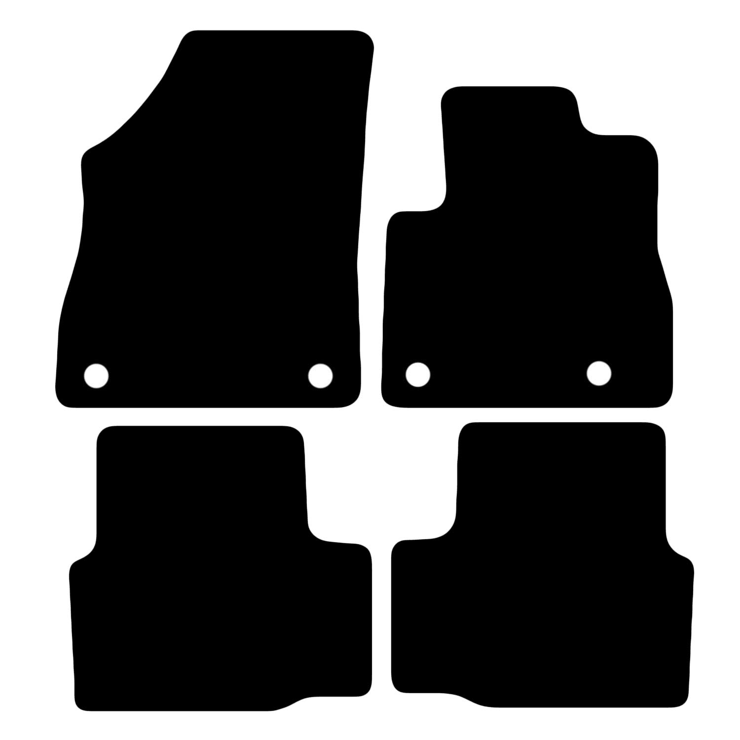 Carsio Carpet Car Mats For Vauxhall Astra K 2015-2022 4 Piece Set With 4 Clips Tailored Fit Floor Mat Complete Accessory Black Custom Fitted - All Weather, Anti-Slip Backing & Black Trim