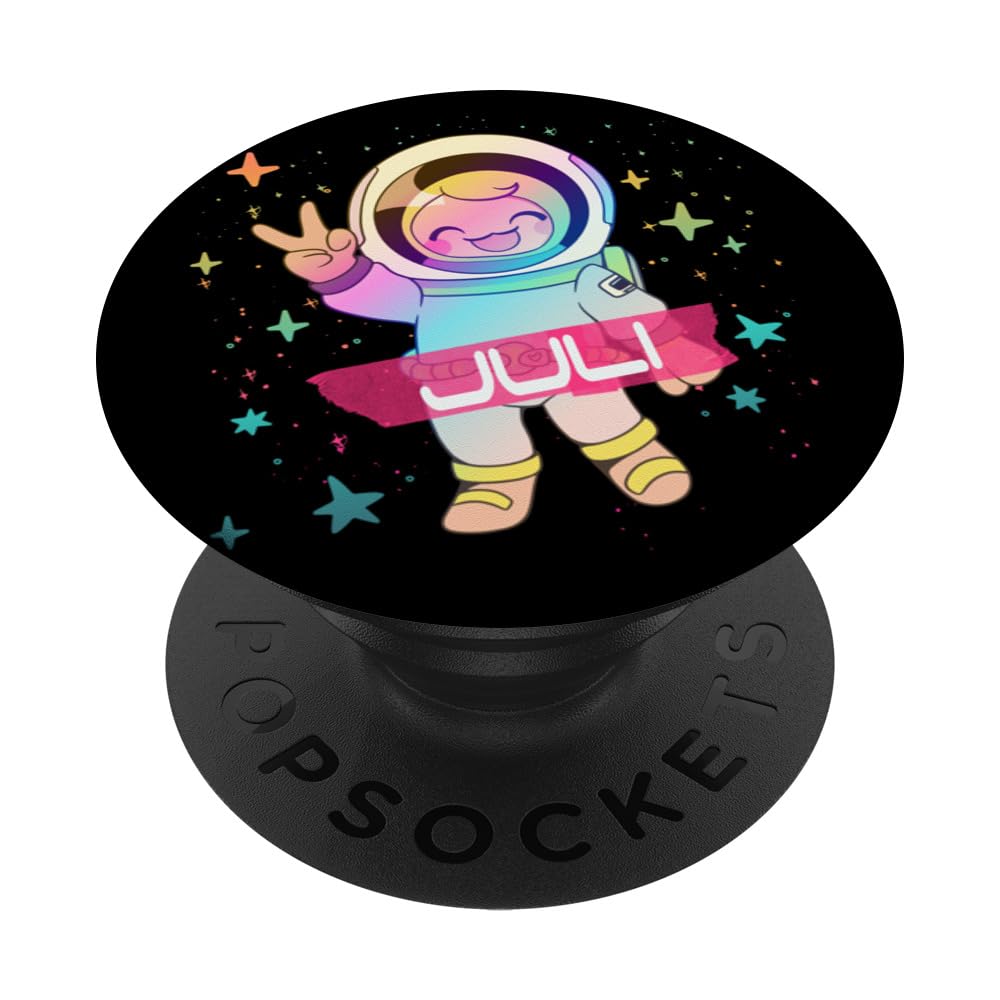 JULI - Adorable girl name with cute Astronaut PopSockets Swappable PopGrip