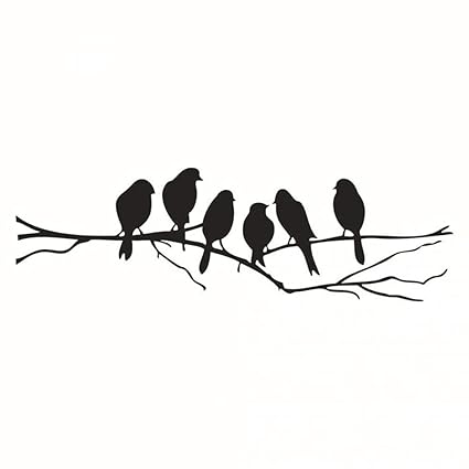 Sungpunet Mercurymall Oiseaux Sur Un Fil Stickers Muraux