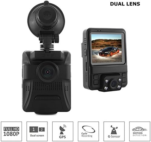Front/Rear Facing Dash Cam by JHA | Wide Angle Lens, Built-in GPS | Drive Your Car With Confidence and Feel Safe and Secure | 2.4 Inch LCD Screen, Up to 32 GB Memory, 150 Degree Wide Angle Camera