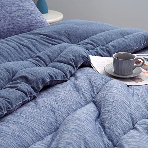 BEDSURE Queen Comforter Set Navy Warm Cooling Bedding Comforter Sets, Soft Queen Comforter, 3