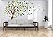 Large Tree Blowing in The Wind Tree Wall Decals Wall Sticker Vinyl Art Kids Rooms Teen Girls Boys Wallpaper Murals Sticker Wall Stickers Nursery Decor Nursery Decals (Brown and Green)