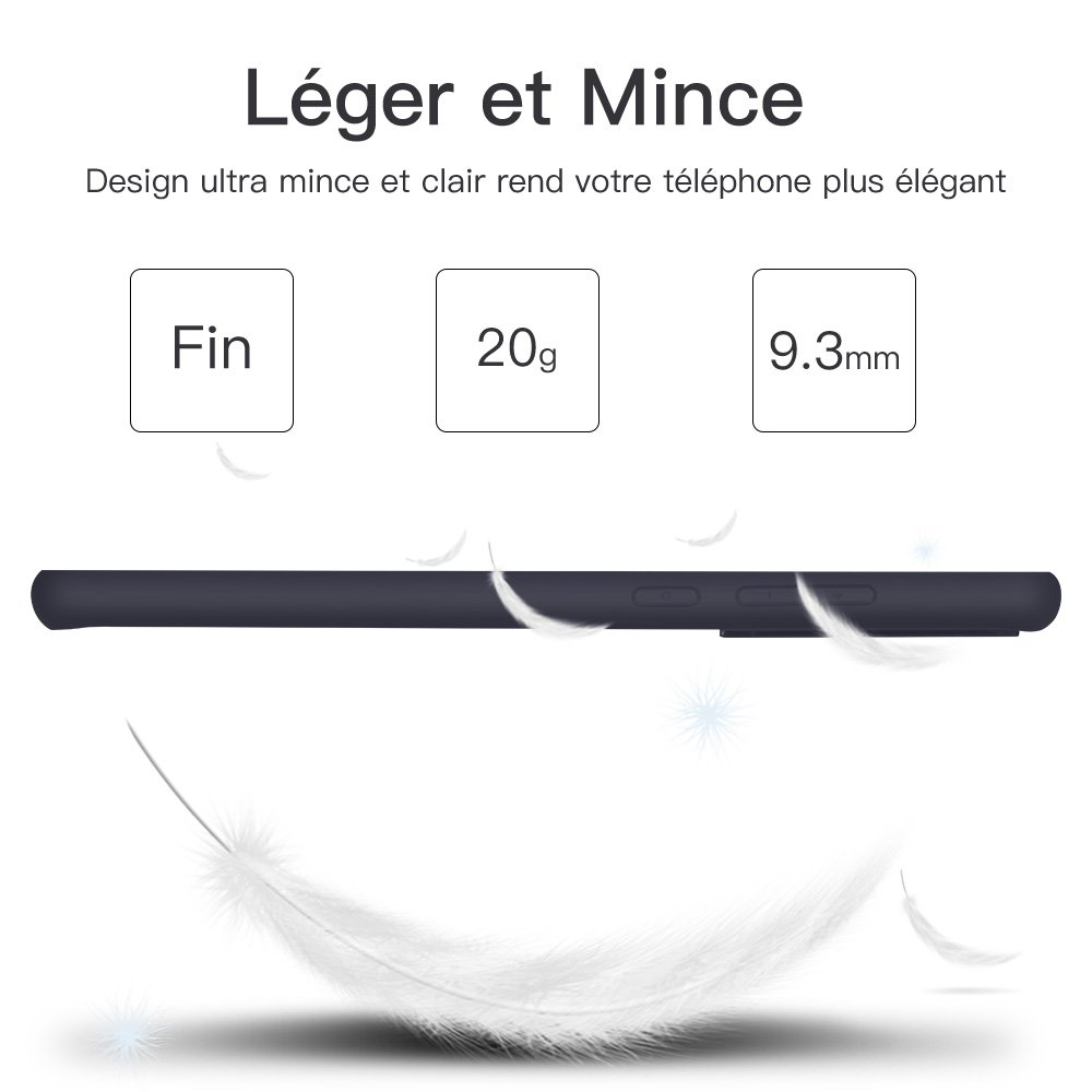 JASBON Coque Huawei P20 lite Coque Transparente Housse Ultra fine Étui Anti-rayure Protection Case pour Huawei P20 lite – Noir