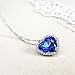 Neoglory Jewelry Charm Ocean Titanic Heart Blue Pendants Necklace Clear Crystal Rhinestone Jewelry 18inches