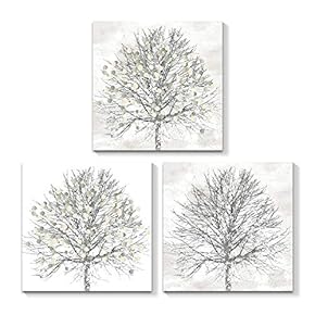 3 Piece Canvas Wall Art - Beautiful Tree - Canvas Prints Home Artwork Decoration for Living Room,Bedroom - 12"x12"x3 Panels