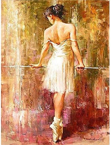 YHXIAOBAOZI Hand Painted Oil Painting On Canvas,100% Hand-Painted White Ballerina Oil Paintings On Canvas Modern Abstract Wall Art Pictures For Living Room Wall Decoration 60×90Cm