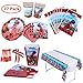 Ladybug Party Supplies Set 77Pcs Complete Birthday Party Decorations Supply Pack for 10 Children Kids