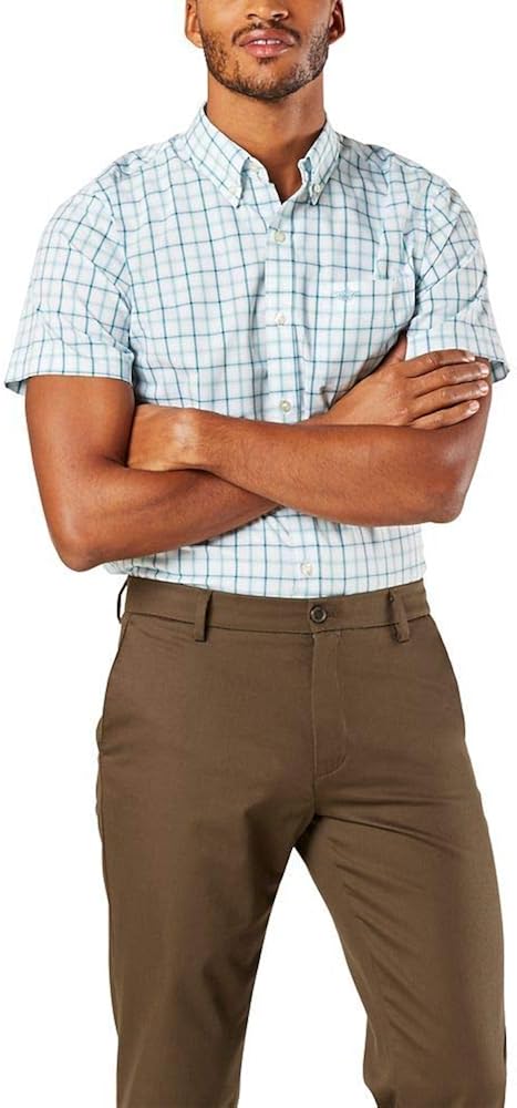 Dockers Men's Short-Sleeve Button-Down Comfort Flex Shirt-Plaid at  Men’s Clothing store