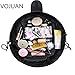 Fashion Cosmetic Bag Large Capacity Lazy Makeup Toiletry Bag Multifunction Storage Portable Quick Pack Waterproof Travel Bag (Black)