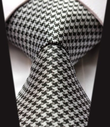 Intrepid Handmade, Executive Wardrobe Accessory, Black and White (Tuxedo Color) Houndstooth 3.4