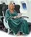 Portable Travel Blanket Airplane Office 4 in 1 Micro Mink Fleece Poncho Blanket Folable with Pocket and Built-in Bag - Great for Airplane Car Train Travel - Ultra Soft and Cozy, Steel Blue