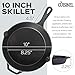Cuisinel Pre-Seasoned Cast Iron Skillet (10-Inch) with Glass Lid and Handle Cover Oven Safe Cookware - Heat-Resistant Holder - Indoor and Outdoor Use - Grill, Stovetop, Induction Safe