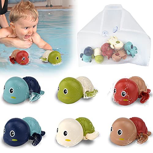Kendyy Baby Bath Toys Set for Toddlers, Wind Up Swimming Turtle Animal