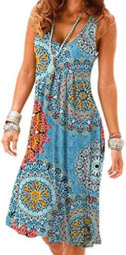 Womens Summer Beach Tank Dresses Casual Loose Sleeveless Tunic Dress Swing Falred A Line Bikini Coverups