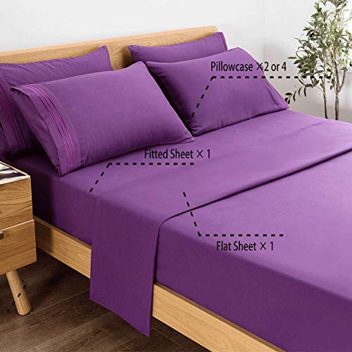 SONORO KATE Bed Sheets Set Sheets Microfiber Super Soft 1800 Thread