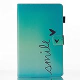 Fire HD 8 Case 2016,Fire 8 Case,Fire HD8 Cover,Fire HD8 6th gen Case,Ultra Slim PU Leather Kindle Fire Covers for Fire HD 8 Tablet (2016 6th Gen Only),Line Smile