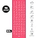 NewMe Fitness Instructional Yoga Mat, Pink, Printed w/ 70 Illustrated Poses, 24″ Wide x 68″ Long, for Women & Men : Non Slip, Eco Friendly PVC, Non Toxic : for Home or Gym : 5mm Thickthumb 1
