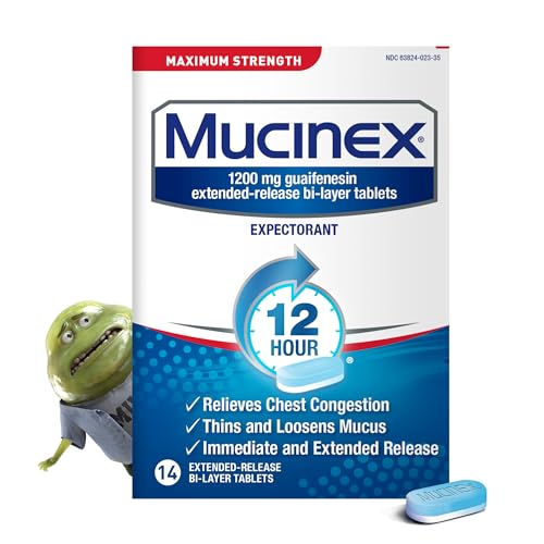 Mucinex 12 Hour 1200mg Maximum Strength Guaifenesin Chest Congestion