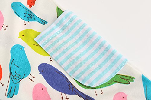 Frogwill Girls Long Sleeve Striped Jersey Casual Dresses Tunics 18M-8Y (7T, Bird) - Thumbnail 5