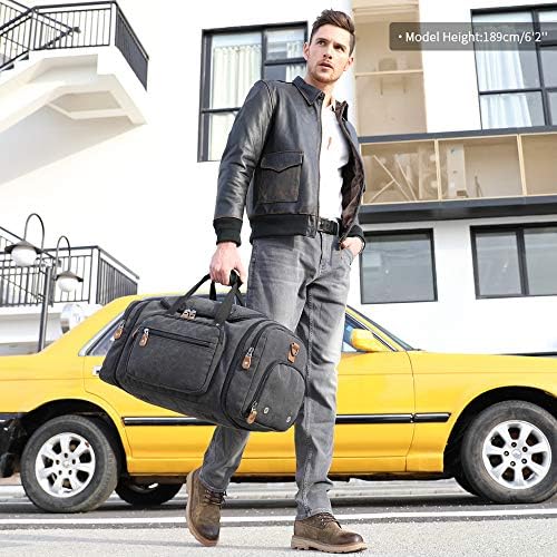 Plambag Travel Duffle Bag with Shoe Compartment 60L Canvas Duffel Overnight Weekend Bag(Dark Gray) 3 Plambag Travel Duffle Bag with Shoe Compartment 60L Canvas Duffel Overnight Weekend Bag(Dark Gray)