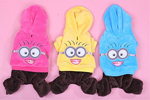NACOCO Pet Clothes Two Eyes Minion Costumes Fleece Dog Hoodies Winter Dog Clothes Pet Clothing