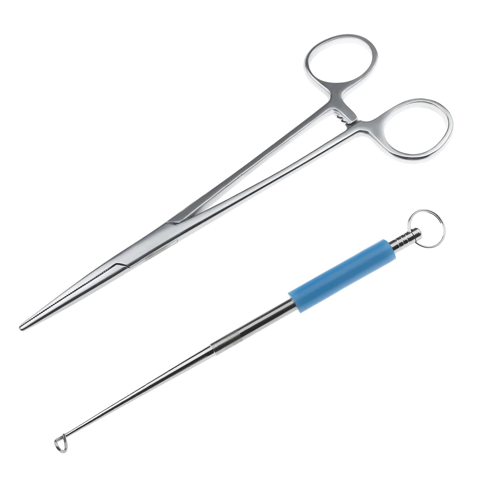 YINETTECH 1PC Straight Fishing Forcep & 1PC Fishing Hook Remover Stainless Steel Fishing Bait Tool for Unhooking Fish Removing Carp Pike