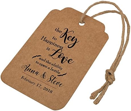 Key To Happiness Tags Hang Gift Paper Label Kraft Blank Card DIY Arts and Crafts, Thanks giving