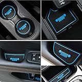 Auovo Anti-dust Door Mats for 2017 2018 2019 Jeep Compass Gate Door mats Liner Inserts Cup Console Mat Interior Accessories (Pack of 15, Blue)