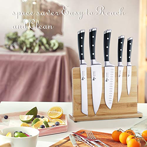 Magnetic Knife Block, Holder with Powerful Magnet - Double-Sided Bamboo Magnetic Knife Block, Organizer Block Without Knives, Fits All Knives and Other Utensils, Cutlery Display Stand and Storage Rack - Thumbnail 5